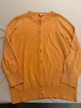 J. Crew Sunrise Orange Button-Up Cardigan
